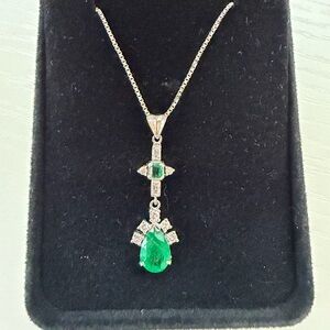 Platinum natural emerald and diamond